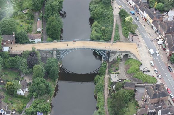The Iron Bridge (aerial) by James Humphreys - Salopian James. Commons