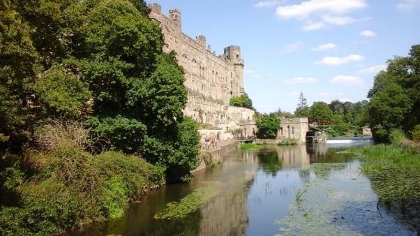 The River Avon acts as a natural moat along the curtain wall of Warwick Castle