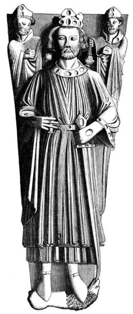Drawing of the effigy of King John in Worcester athedral from 'History of England'Gy Samuel R. Gardiner. Public Domain