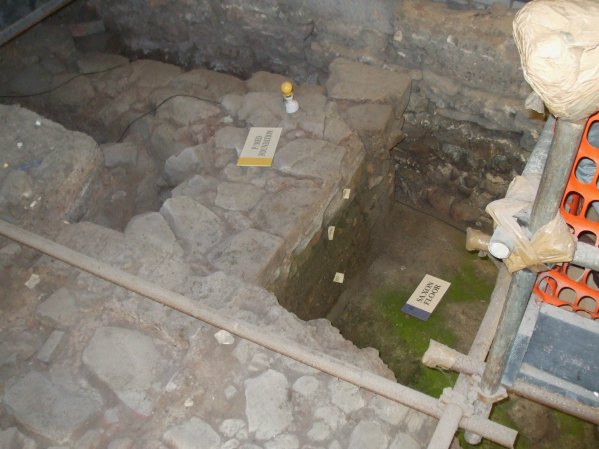 Cellar remains showing levels of settlement at Dewa Museum