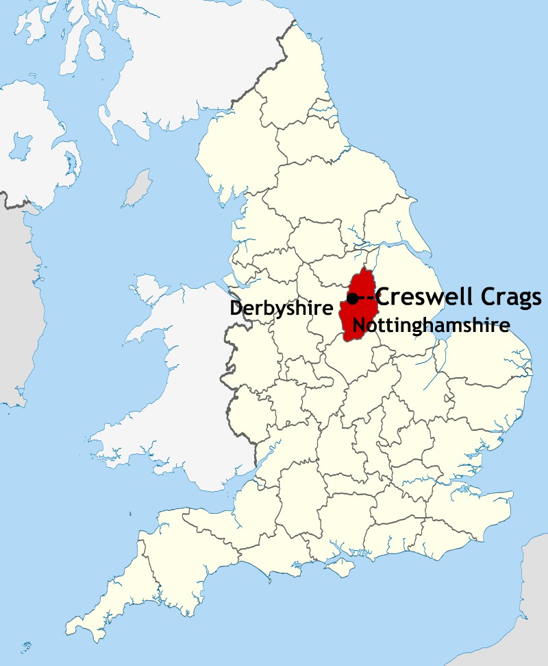 Location of Creswell Crags