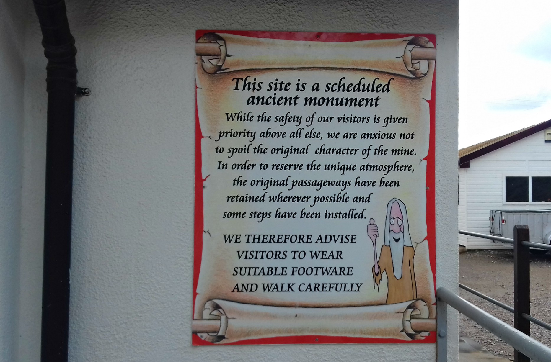 Notice at the entrance to the site